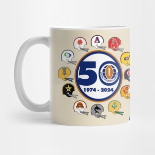 World Football League (1974-1975) 50th Anniversary Helmets Shirt Mug